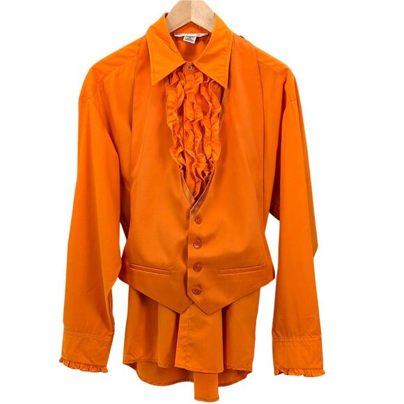 Bright Orange 5-Piece Tuxedo Suit Medium | Statement Dopamine Prom Wedding Party - Picture 12 of 16